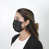 Black, ASTM Level 3 Disposable Face Mask with Earloops, Size: Regular