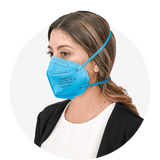Blue, N95 Respirator Mask, Fold Style, NIOSH APPROVED, Size: Regular, (Box of 20)