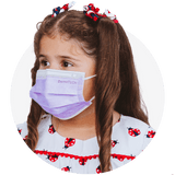 Kids, Purple, ASTM Level 3 Disposable Mask with White Earloops  (Box of 50)